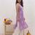Lavendar embroidered sleeveless kurti with white palazzo set for women