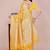 Yellow tapela dying dola silk blend saree with blouse