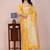 Yellow tapela dying dola silk blend saree with blouse