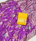 Lavender tapela dying dola silk blend saree with blouse