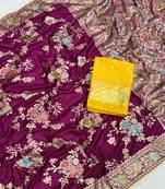 Wine tapela dying dola silk blend saree with blouse