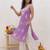 Lavendar embroidered sleeveless kurti with white palazzo set for women