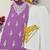 Lavendar embroidered sleeveless kurti with white palazzo set for women