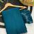 Firozi zharkan stone work moss chiffon saree with blouse