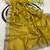 Mustard zari embroidery work crunchy saree with blouse
