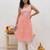 Peach embroidered sleeveless kurti with white palazzo set for women