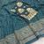 Petrol foil work georgette saree with blouse