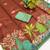 Maroon digital print zarna silk blend saree with blouse