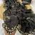 Black beads embroidery work fendy satin saree with blouse