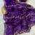 Purple beads embroidery work fendy satin saree with blouse