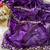 Purple beads embroidery work fendy satin saree with blouse