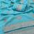 Firozi zari embroidery work crunchy saree with blouse