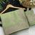 Pista zari embroidery work crunchy saree with blouse