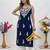 Blue embroidered sleeveless kurti with white palazzo set for women
