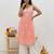 Peach embroidered sleeveless kurti with white palazzo set for women