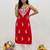 Red embroidered sleeveless kurti with white palazzo set for women
