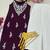 Wine embroidered sleeveless kurti with white palazzo set for women