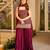 Maroon printed anarkali kurta set with dupatta