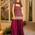 Maroon printed anarkali kurta set with dupatta