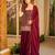 Maroon printed anarkali kurta set with dupatta