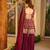 Maroon printed anarkali kurta set with dupatta