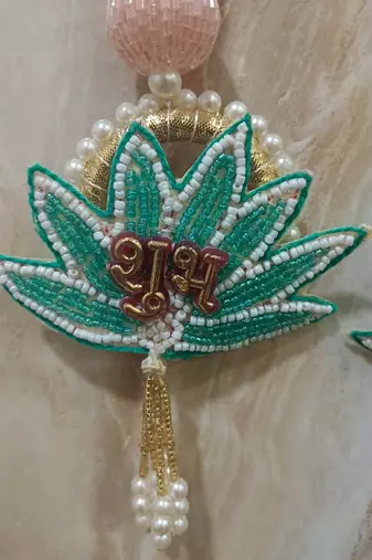 decorative shubh labh flower patch small wall hanging  perfect for home (pack of 2)
