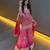 Pink embroidered georgette sharara suit with dupatta