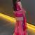 Pink embroidered georgette sharara suit with dupatta
