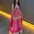 Pink embroidered georgette sharara suit with dupatta
