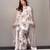 Floral printed white suit set with designer dupatta