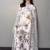 Floral printed white suit set with designer dupatta