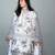Floral printed white suit set with designer dupatta