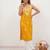 Yellow embroidered sleeveless kurti with white palazzo set for women