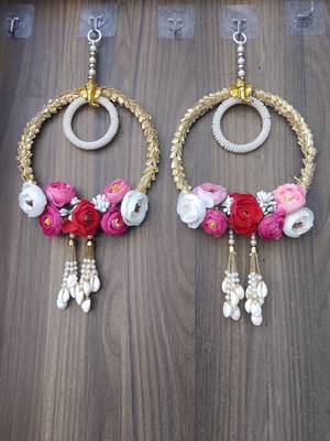  gota chudi with artificial flower, kodhi latkan & moti chudi string home decorations (pack of 2) 1