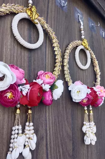  gota chudi with artificial flower, kodhi latkan & moti chudi string home decorations (pack of 2)