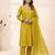 Yellow roman embroidered kurta pant with mul chanderi dupatta set