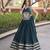 D Green Rayon Readymade Navratri Lehenga Choli with Mirror Gamthi Work