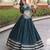 D Green Rayon Readymade Navratri Lehenga Choli with Mirror Gamthi Work