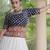 Black&White Cotton Readymade Navratri Lehenga Choli with Bandhej & Embroidery Work
