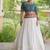 Green&White Cotton Readymade Navratri Lehenga Choli with Bandhej & Embroidery Work