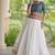 Green&White Cotton Readymade Navratri Lehenga Choli with Bandhej & Embroidery Work