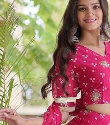 Rani Georgette Readymade Navratri Lehenga Choli with Bandhej & Embroidery Work