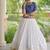 Blue&White Cotton Readymade Navratri Lehenga Choli with Bandhej & Embroidery Work