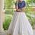 Blue&White Cotton Readymade Navratri Lehenga Choli with Bandhej & Embroidery Work