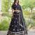 Black Georgette Readymade Navratri Lehenga Choli with Bandhej & Embroidery Work