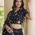 Black Georgette Readymade Navratri Lehenga Choli with Bandhej & Embroidery Work
