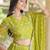 Olive Georgette Readymade Navratri Lehenga Choli with Bandhej & Embroidery Work