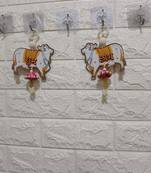handmade cow jhumki shubh labh hanging for decoration hanging (pack of 2)