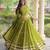 Olive Georgette Readymade Navratri Lehenga Choli with Bandhej & Embroidery Work