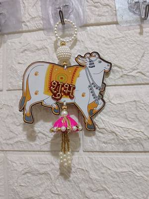 handmade cow jhumki shubh labh hanging for decoration hanging (pack of 2) 3